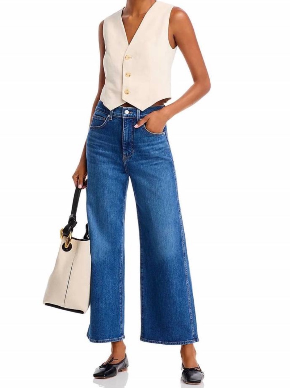 veronica beard Taylor Wide Leg Crop High Rise Serendipity Jeans Size 28